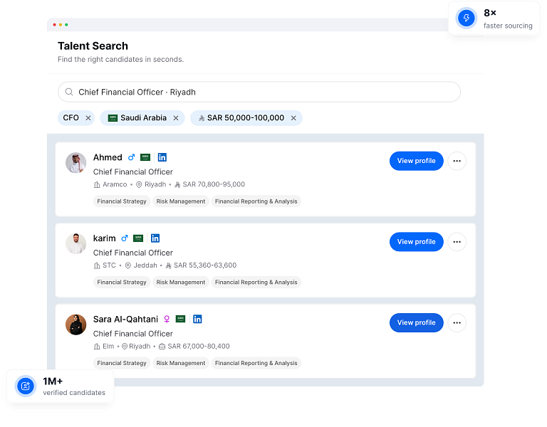 Uptal Talent Search Interface